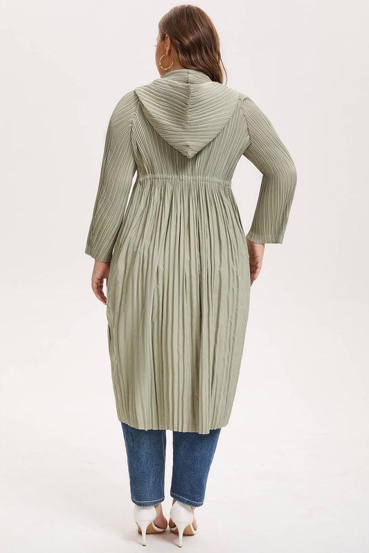 PLEATS PLEASE ISSEY MIYAKE Style Hooded Trench Coat – Lightweight, Long Silhouette