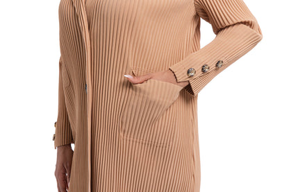 PLEATS PLEASE ISSEY MIYAKE Style Trench-Style Coat – Mid-Calf Length, Slim Silhouette