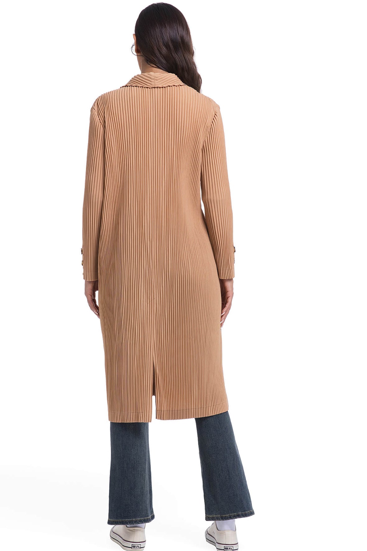 PLEATS PLEASE ISSEY MIYAKE Style Trench-Style Coat – Mid-Calf Length, Slim Silhouette